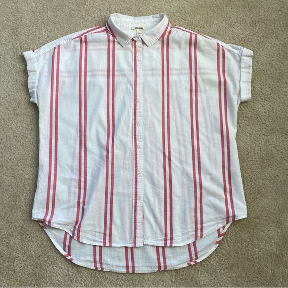 Goodthreads Red & White Striped Button Up Shirt - Picture 7 of 8